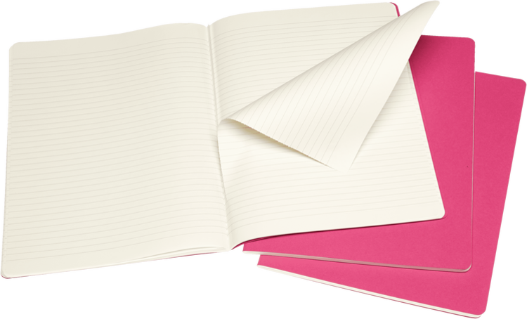 Moleskine Cahier Journal (X3) - Rose - Ligné - X-Large