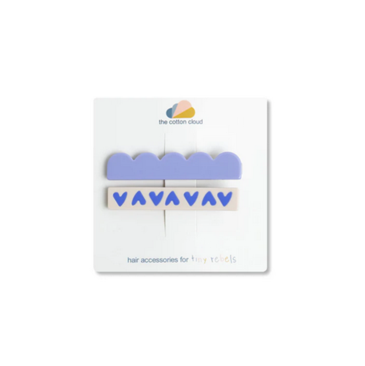 The Cotton Cloud Barrettes à cheveux (2)  - Maxi Stripes Lila