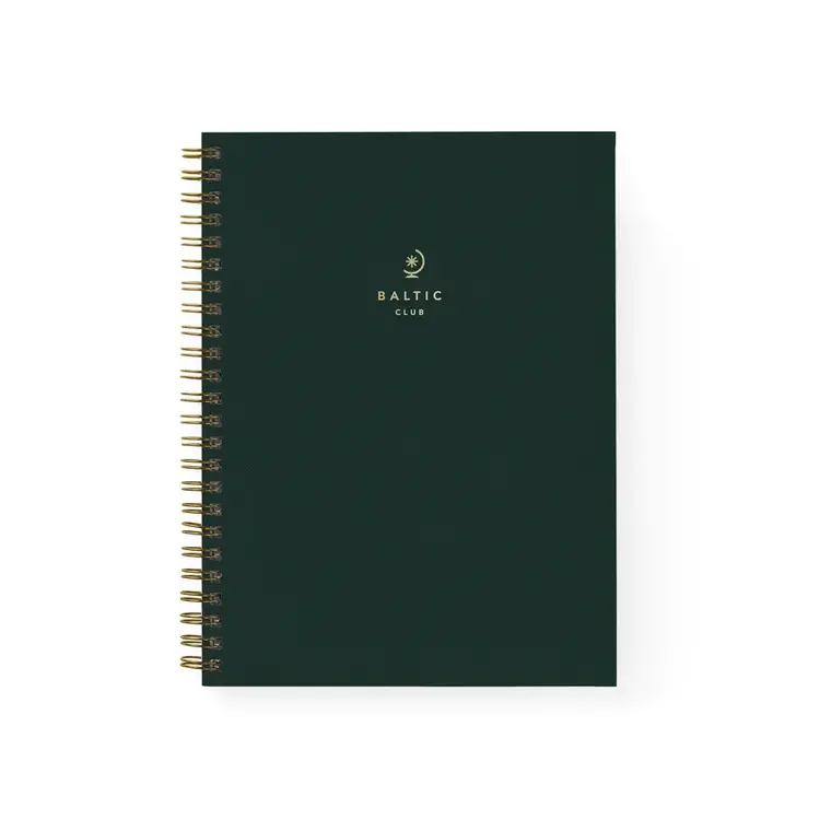 Baltic Club Cahier à spirale en tissu - Vert phtalo