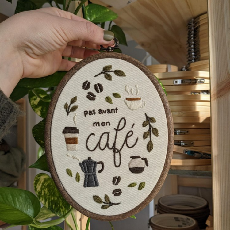 Brodé Serré Kit de broderie D.I.Y. - Pas avant mon café