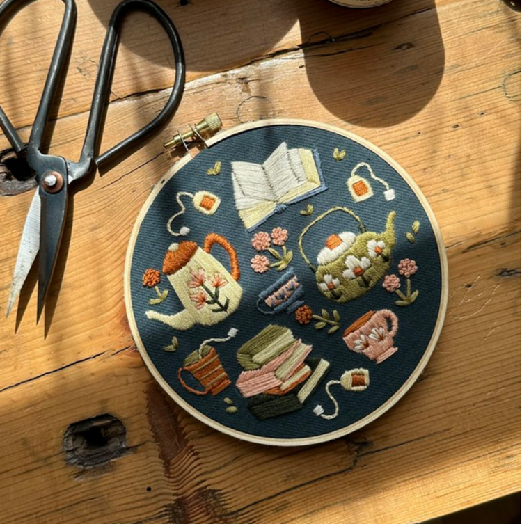 Brodé Serré Kit de broderie D.I.Y - L'heure du thé