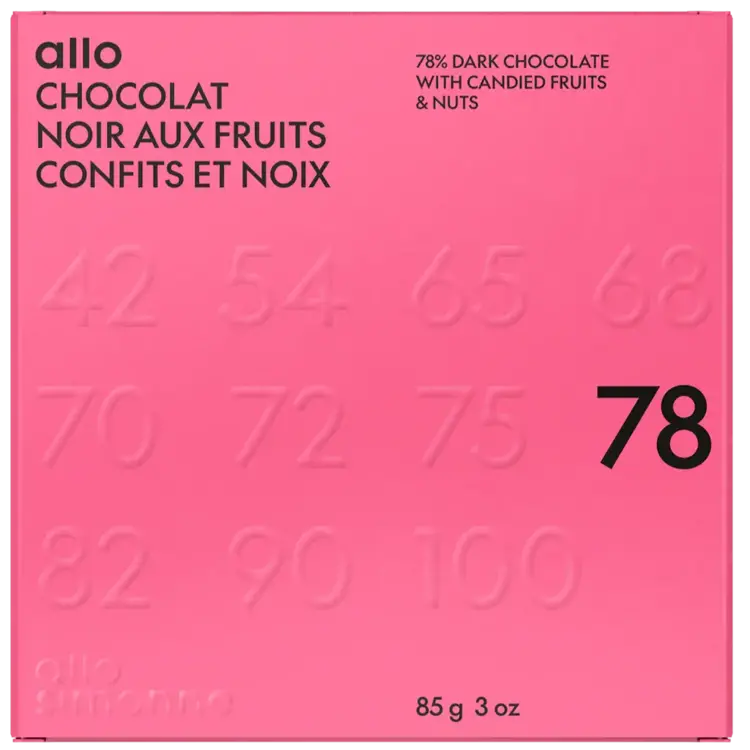 Allo Simonne Tablette - Chocolat noir Mendiant 78%