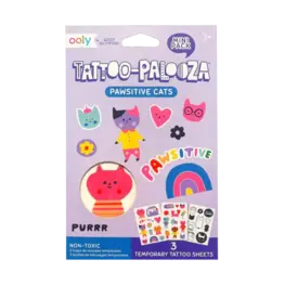 Ooly Ensemble de tatouages temporaires - Chats pawsitifs