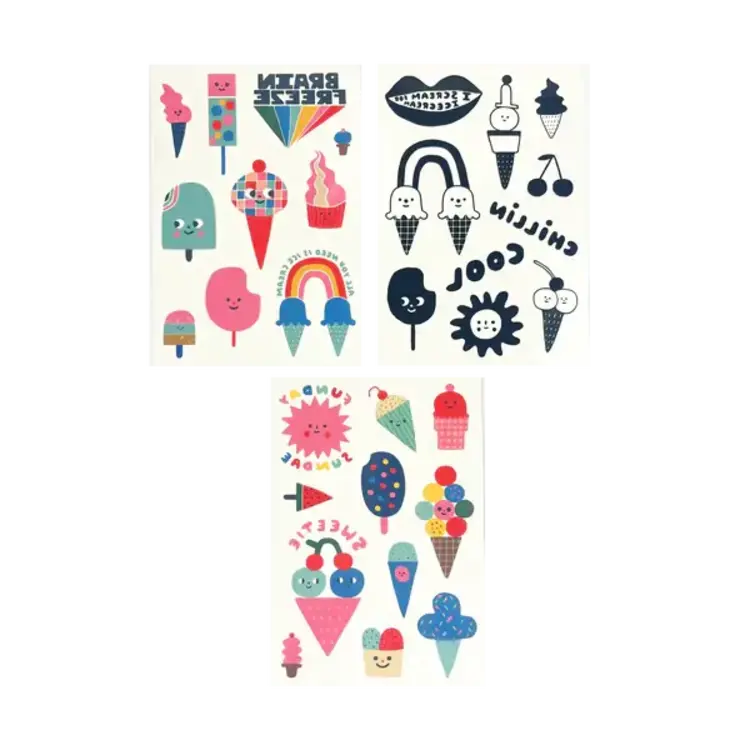 Ooly Ensemble de tatouages ​​temporaires - Glaces