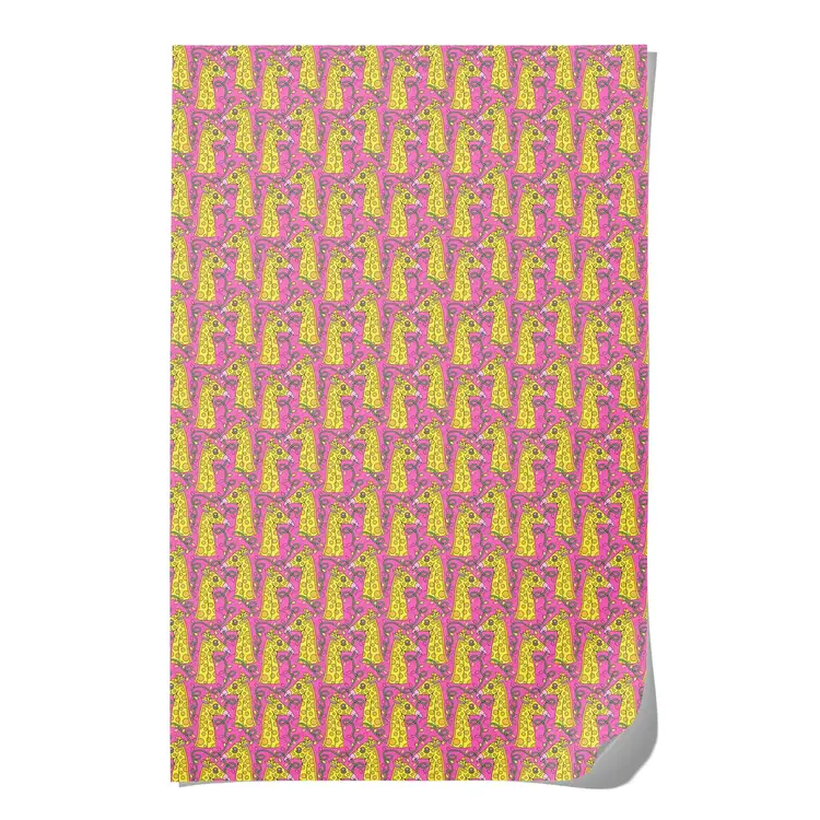 Red Cap Papier d'emballage - Girafe festive