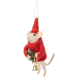 Silver Tree Ornement - Souris - Cloche de Noël