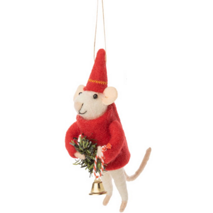 Silver Tree Ornement - Souris - Cloche de Noël