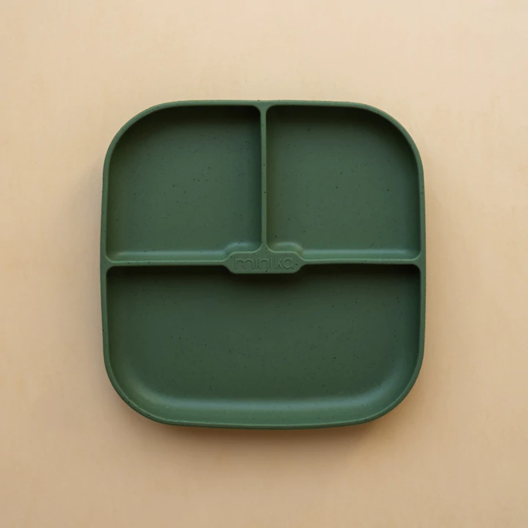 Minika Assiette de silicone avec succion - Feuille