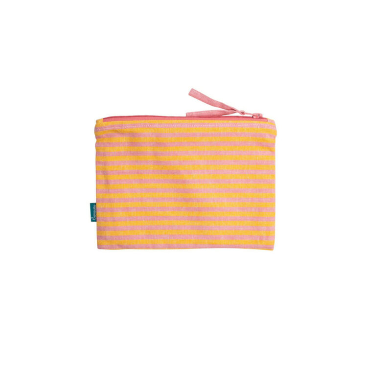 Tranquillo Pochette à cosmétique - Rayé rose & orange