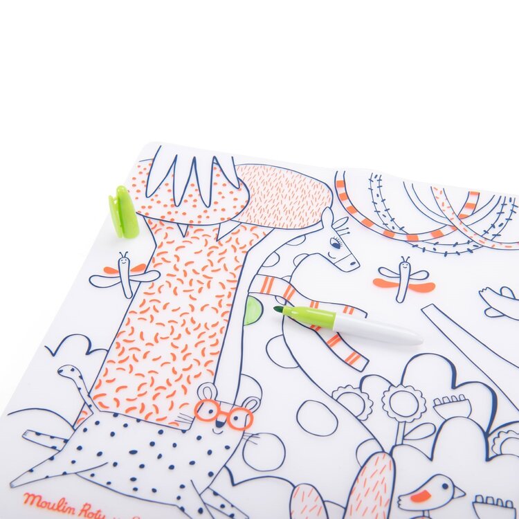 Moulin Roty Napperon à colorier en silicone