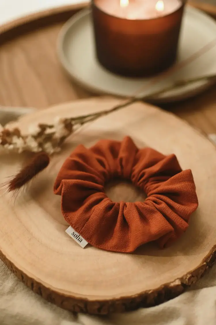 Soha & Co. Chouchou - Lin - Orange brûlé