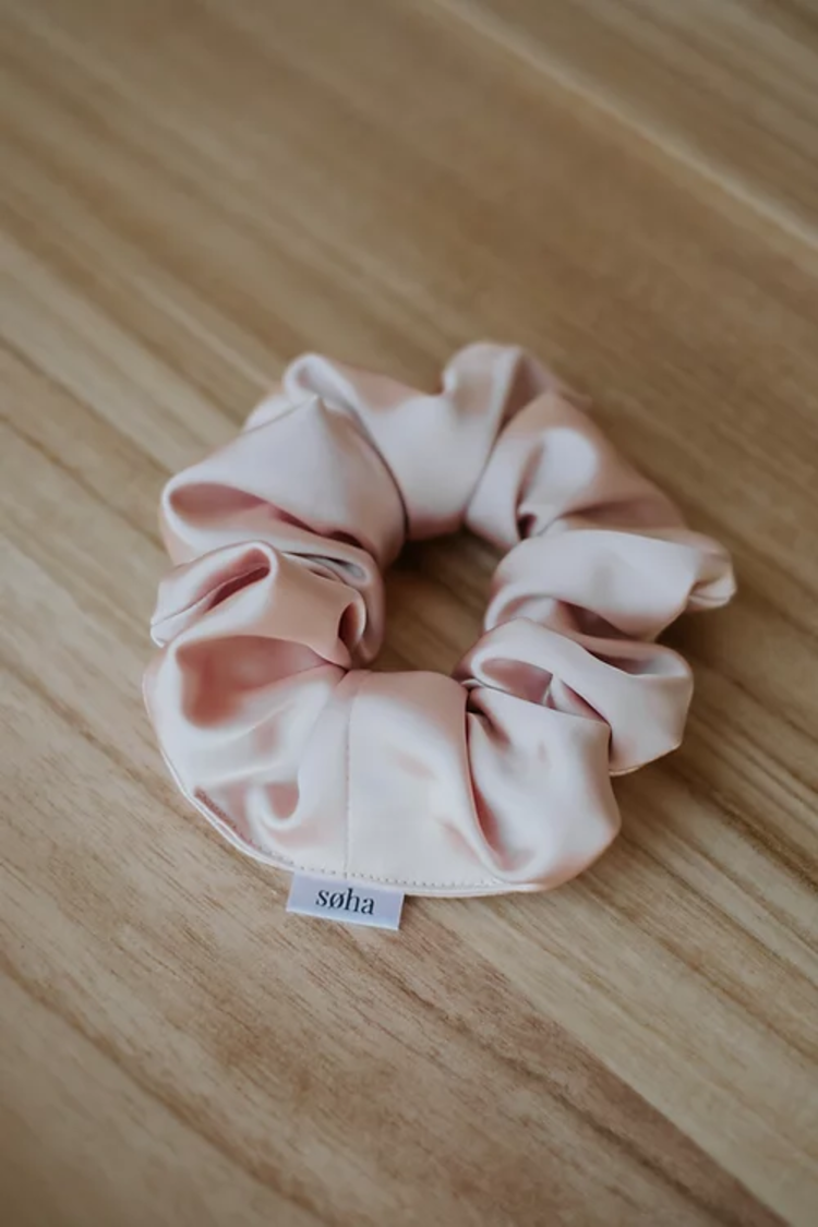 Soha & Co. Chouchou - Satin - Rose pâle