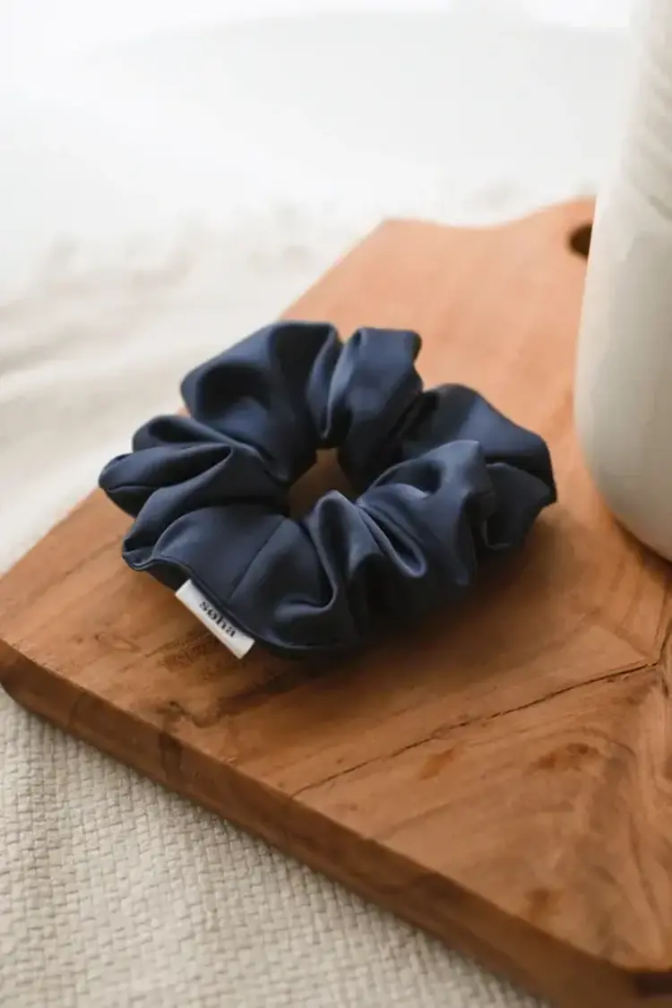 Soha & Co. Chouchou - Satin - Bleu nuit