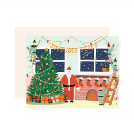 Paige &Willow Carte de souhaits - Les assistants du Père Noël