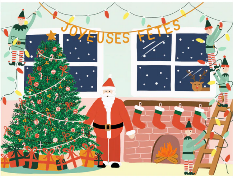 Paige &Willow Carte de souhaits - Les assistants du Père Noël