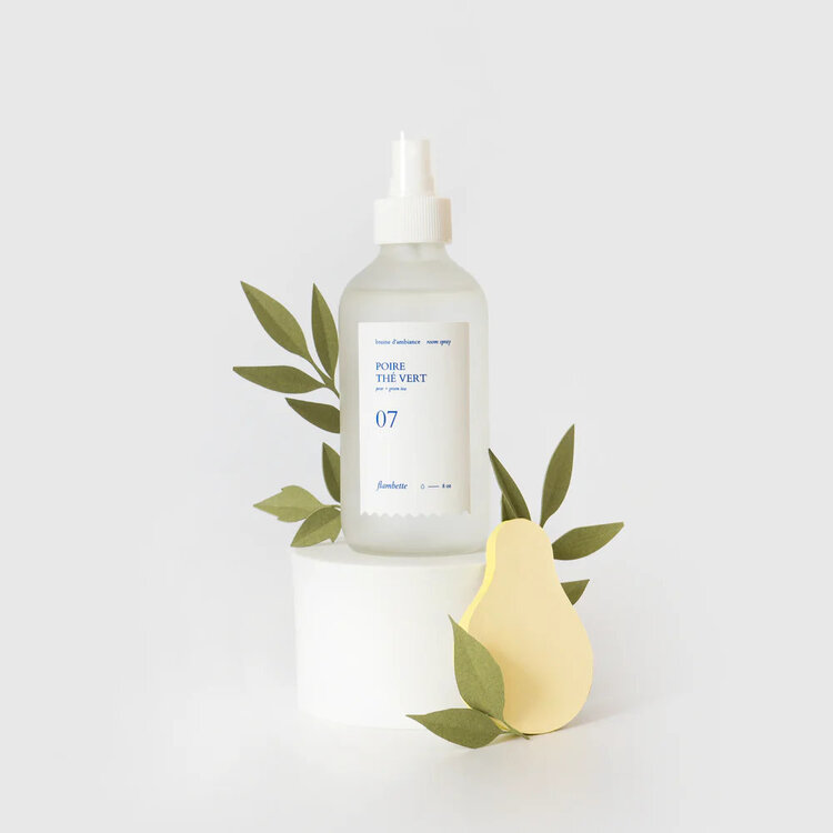Flambette Bruine d'ambiance - Poire + Thé vert - 8 oz