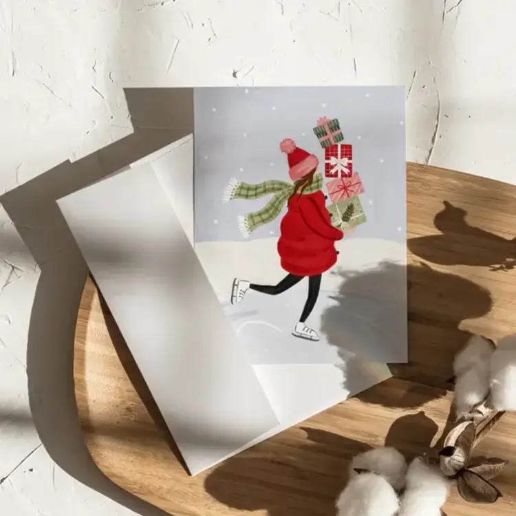 Marie-Lise Carte de souhaits - Patineuse