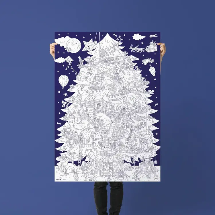 OMY Affiche géante à colorier - Sapin de Noël