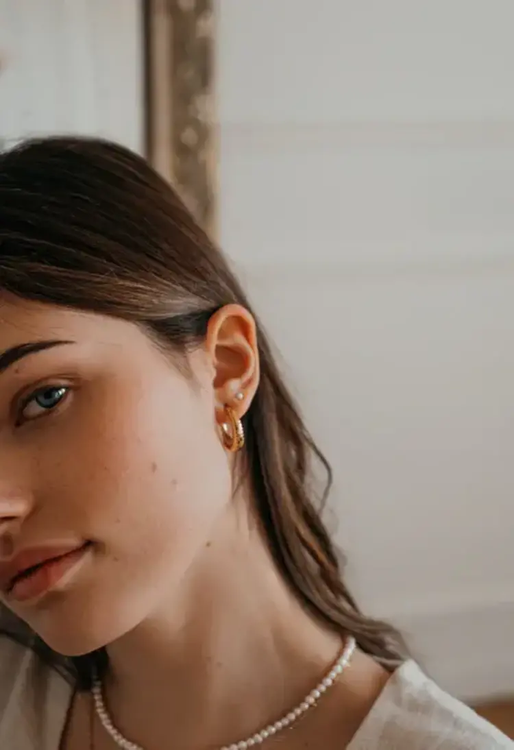 Soha & Co. Boucles d'oreilles - Perles 3mm - Crème