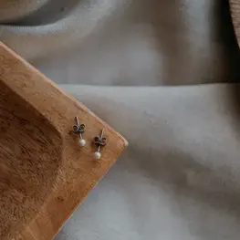 Soha & Co. Boucles d'oreilles - Perles 3mm - Crème