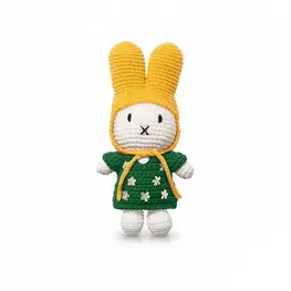 Just Dutch Peluche - Miffy - Robe verte avec chapeau jaune