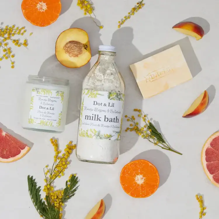 Dot & Lil Lait de bain -  Fleur de mimosa & nectarine