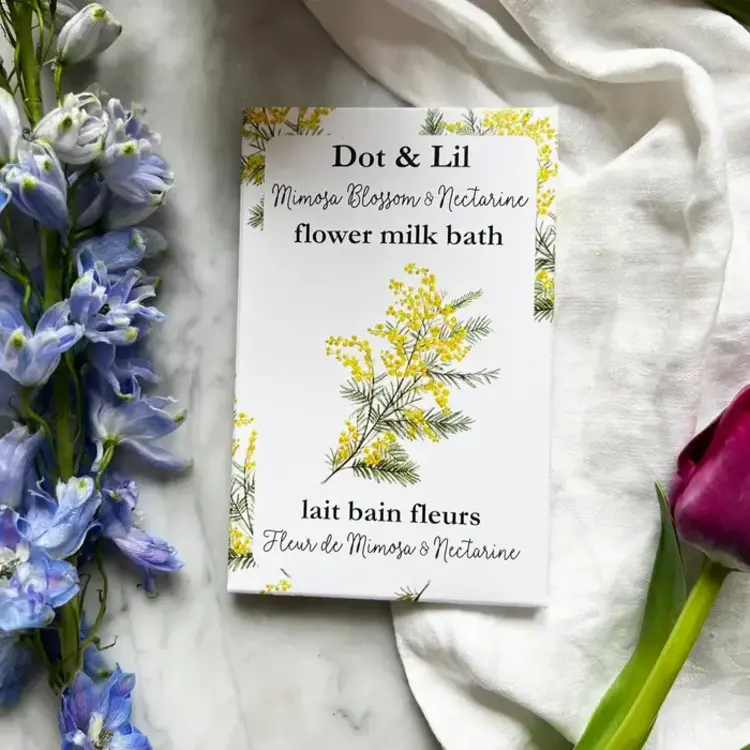 Dot & Lil Sachet de lait de bain -  Fleur de mimosa & nectarine