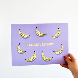 Boucle et Papier Géante carte de souhaits - Bananiversaire