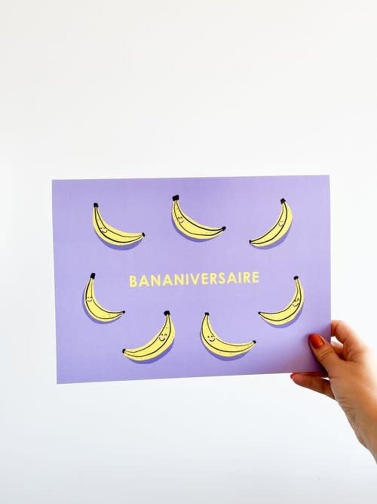 Boucle et Papier Géante carte de souhaits - Bananiversaire