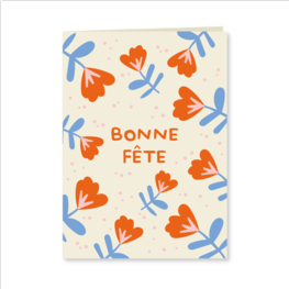 Boucle et Papier Géante carte de souhaits - Bonne fête - Fleurs