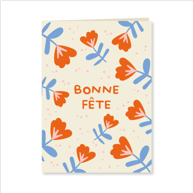 Boucle et Papier Géante carte de souhaits - Bonne fête - Fleurs