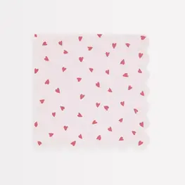 Meri Meri Grande serviettes de table - Coeurs roses
