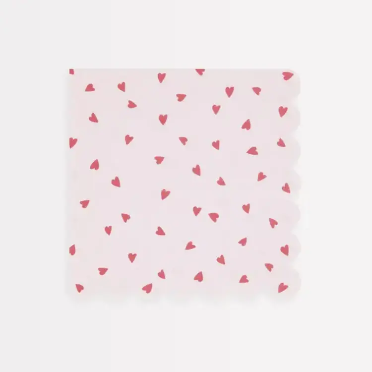 Meri Meri Grande serviettes de table - Coeurs roses