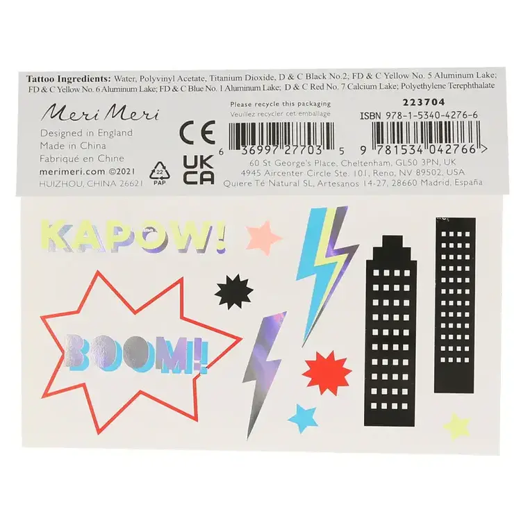 Meri Meri Tatouages - Superhéros