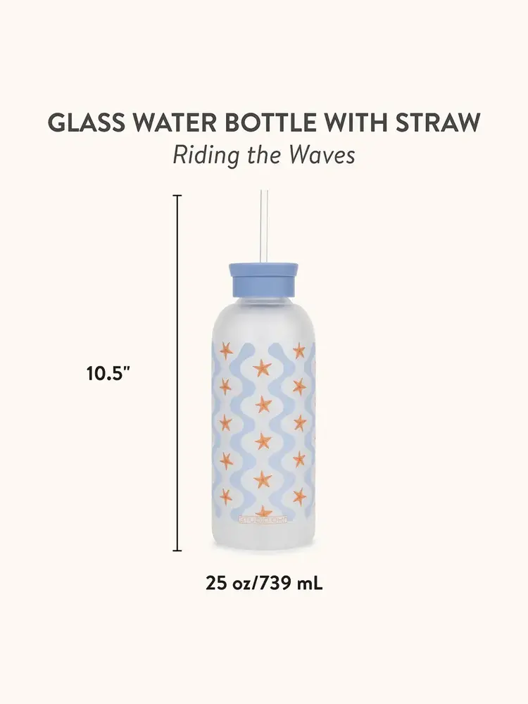 Studio Oh! Bouteille en verre - Riding the waves