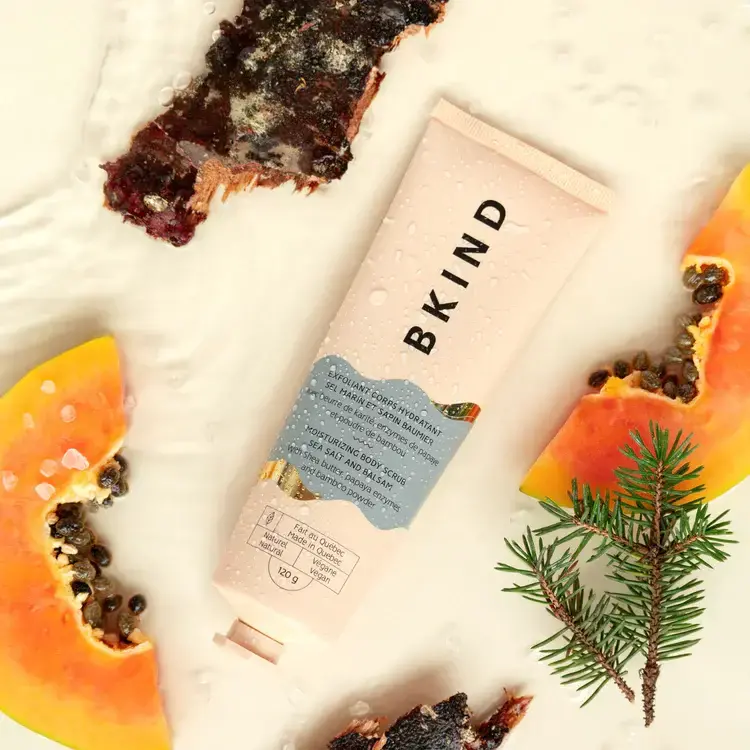 BKIND Exfoliant corporel hydratant - Sel marin et sapin baumier