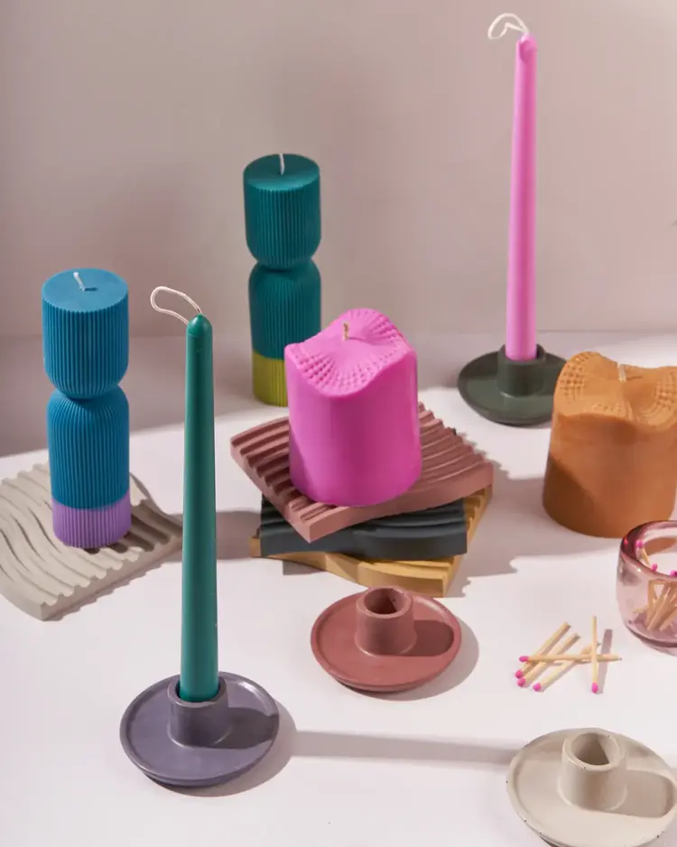 Ebb & Flow Chandelles à la cire d'abeille - Jade