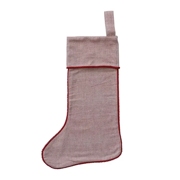 Creative Coop Bas de Noël - Pompoms rouges