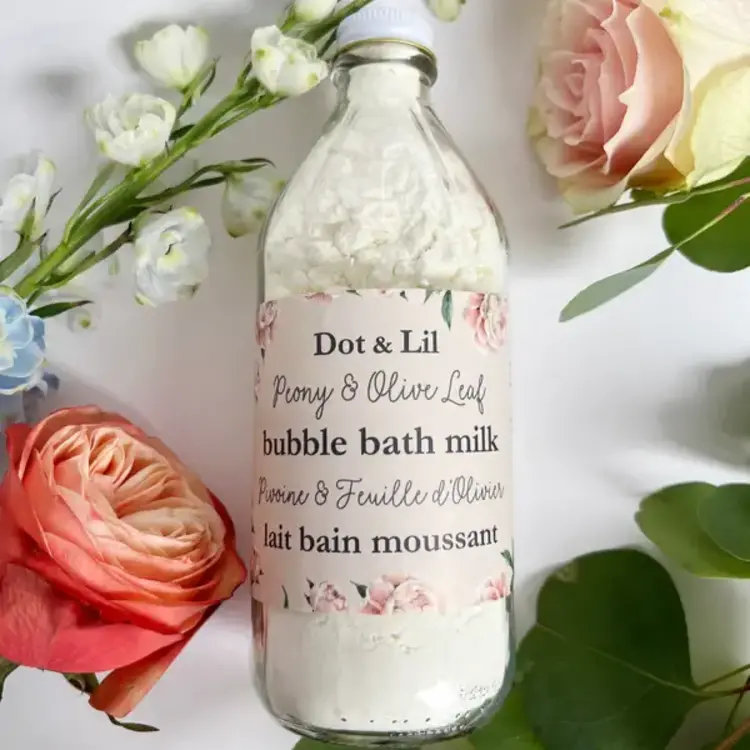 Dot & Lil Lait de bain moussant - Pivoine & feuille d'olivier
