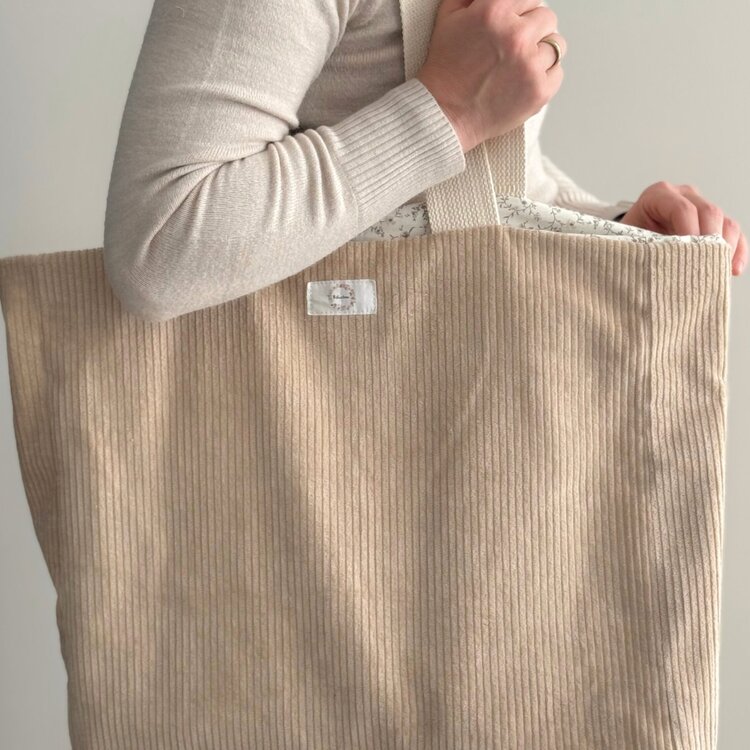 Baluchon Sac cabas en corduroy - Crème