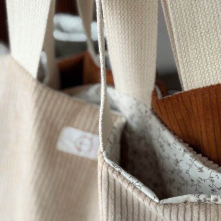 Baluchon Sac cabas en corduroy - Crème