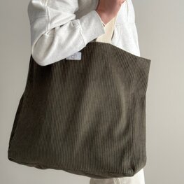 Baluchon Sac cabas en corduroy - Olive