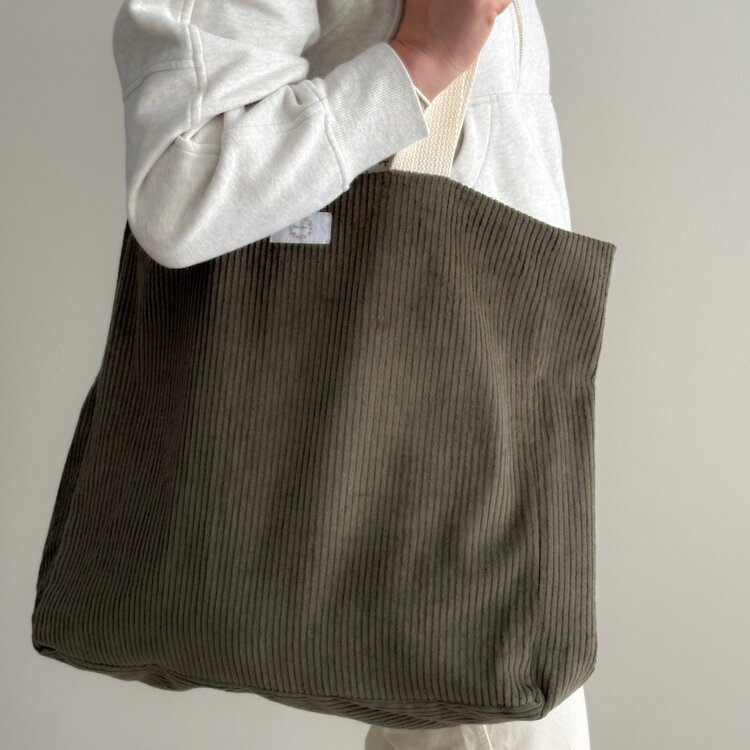 Baluchon Sac cabas en corduroy - Olive