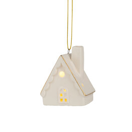 Silver Tree Ornement - Maison en céramique - Dentelle