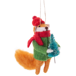 Silver Tree Ornement - Renard et sapin