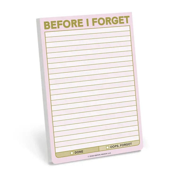 Knock Knock Bloc-notes - Before I forget