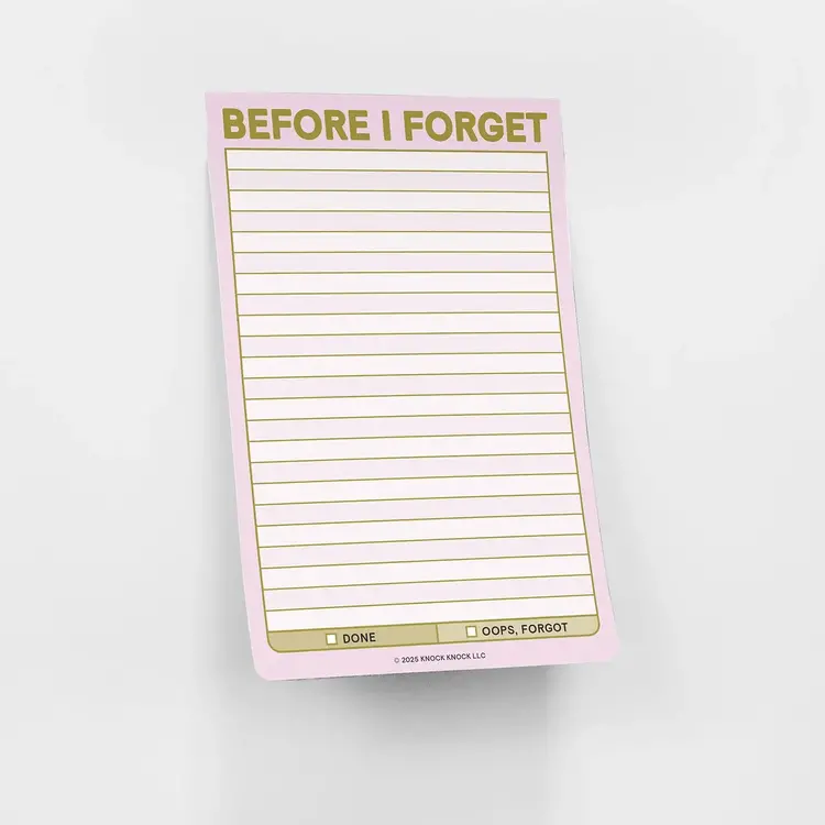 Knock Knock Bloc-notes - Before I forget