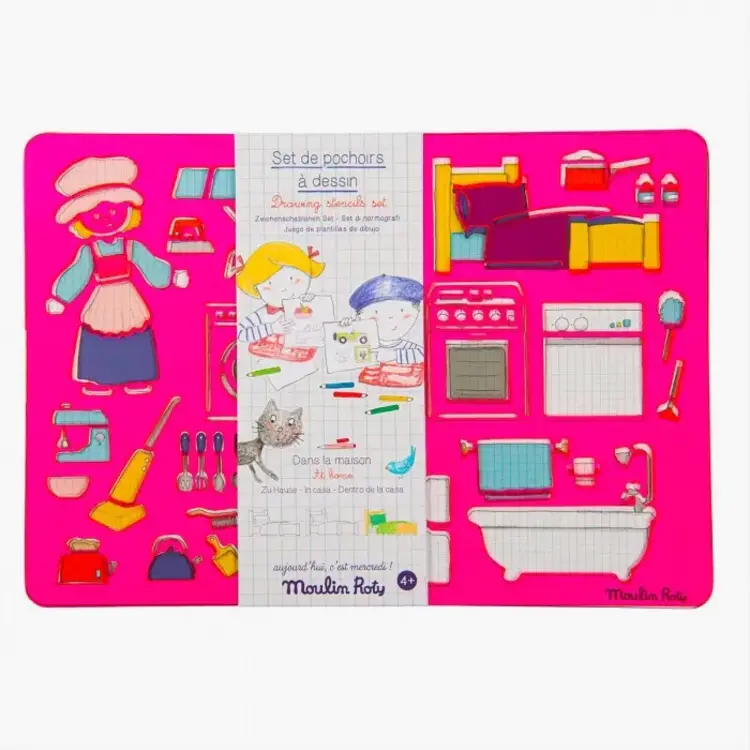 Moulin Roty Set de pochoirs - Dans la maison