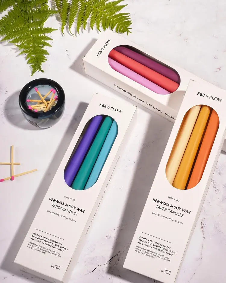 Ebb & Flow Coffret de bougies en cire d'abeille et soja - Warm