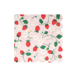 Meri Meri Grandes serviettes de table - Fraises